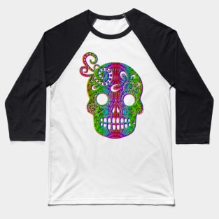 Rainbow candy skull Baseball T-Shirt